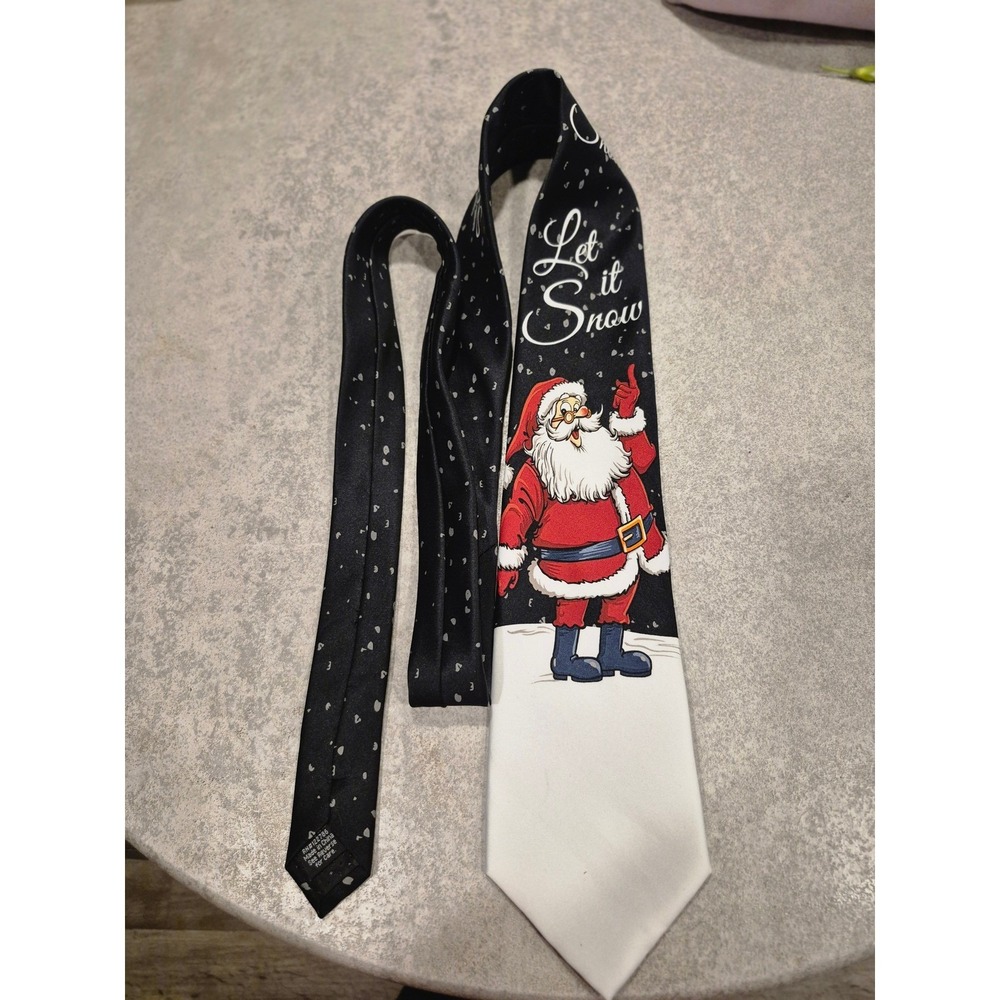 Santa Let It Snow Christmas Novelty Tie Holiday Mens Necktie Festive‎ Nutcracker - Picture 2 of 11